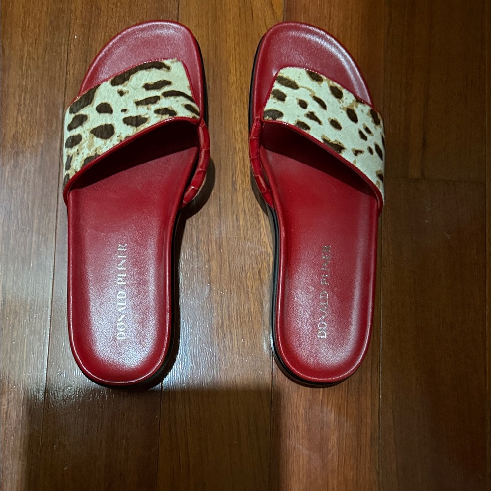 Donald J. Pliner Red and Leopard Women's Sandals-Brand New!